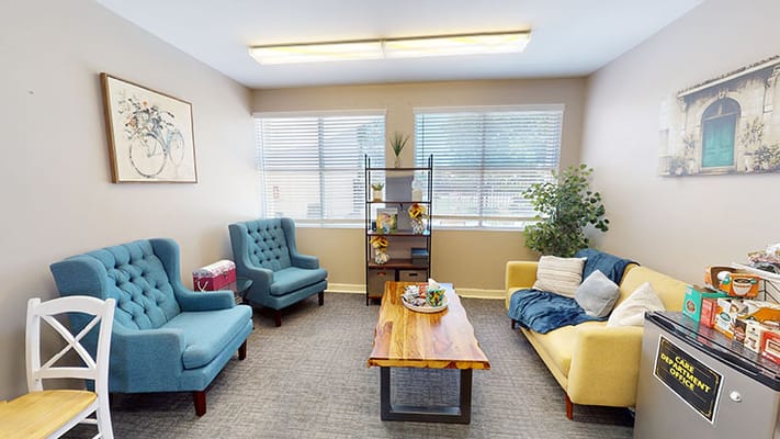 Cozy common area with seating and decor