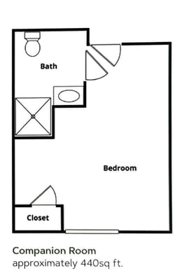 Architectural floor plan of a companion room