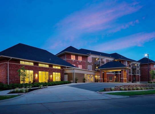 Exterior view of Quail Ridge facility at dusk