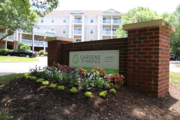 Exterior sign of the Gardens at Wakefield facility