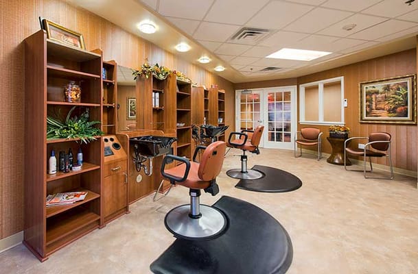 Interior view of a salon in the facility