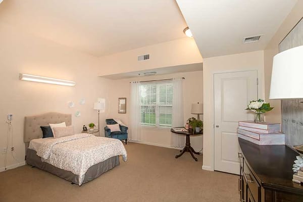 Bright and welcoming interior of a resident room