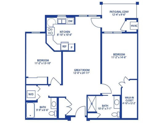 Architectural floor plan layout of a residence