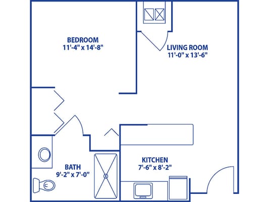 Architectural floor plan of a unit with dimensions