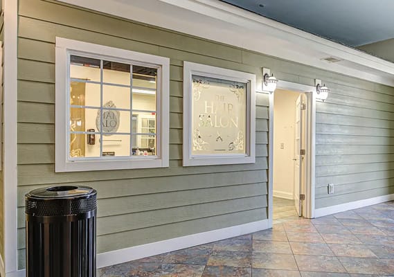Interior view of the hair salon area