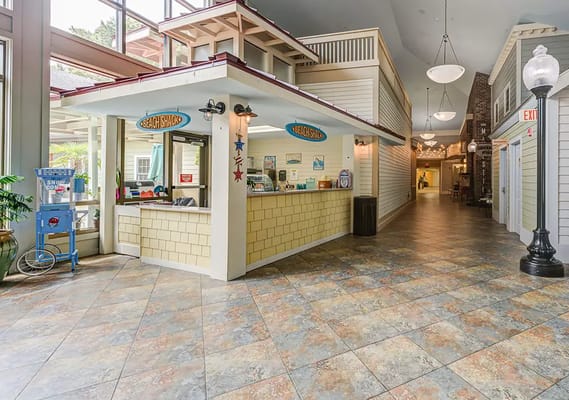 Bright common area in a senior living facility