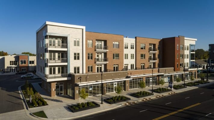 Modern assisted living facility building exterior