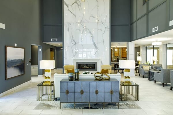 Bright and modern lobby area with elegant decor