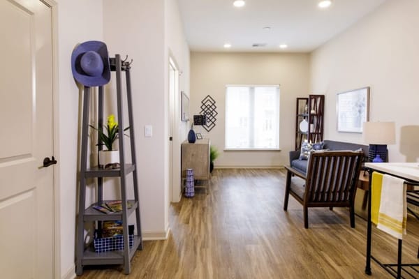 Bright interior living space with modern decor