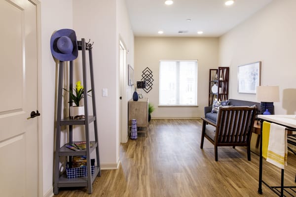 Bright interior living space with modern decor