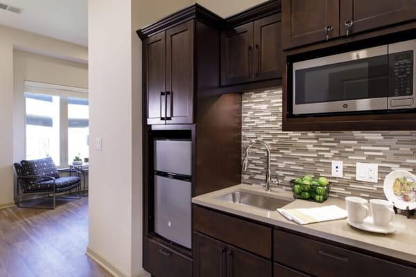 Interior view of a kitchen area in a facility