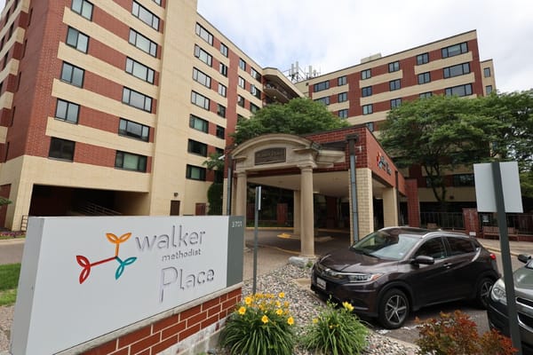 Exterior view of Walker Methodist Walker Place building entrance