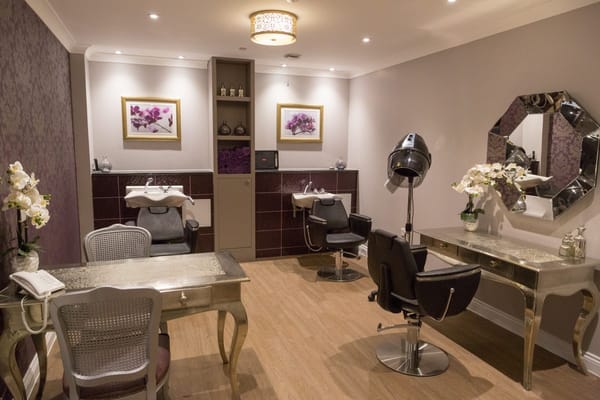Interior view of a beauty salon in the care home
