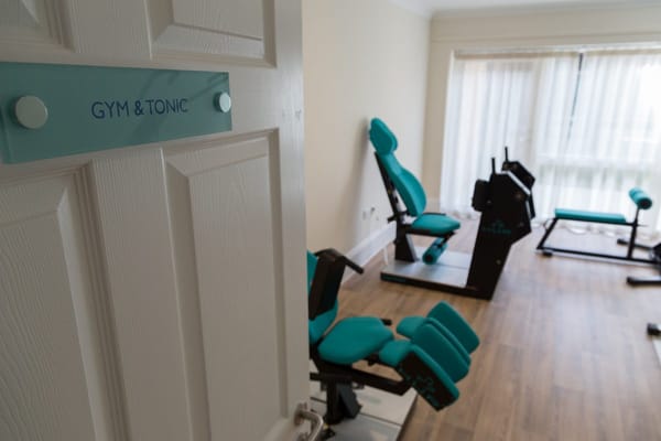 Interior of a gym with fitness equipment