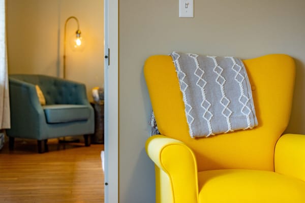 Colorful armchair in a cozy living area