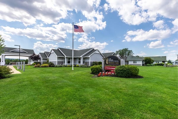 Exterior view of Fairview Senior Living with landscaped grounds