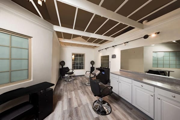 Interior view of a salon space in the facility