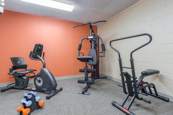 Fitness equipment in a personal training area