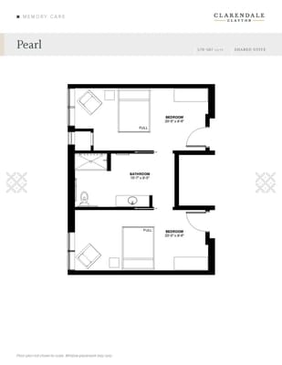Floor plan of a shared suite for memory care
