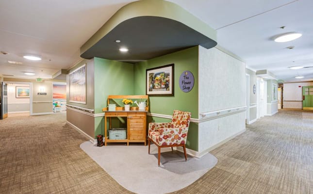 Interior view of a common area with furnishings