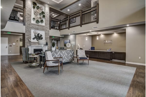 Welcoming lobby area with modern decor and seating
