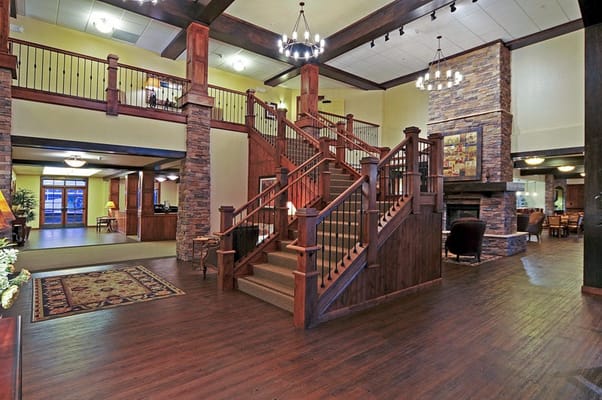 Elegant interior view of a senior living lobby
