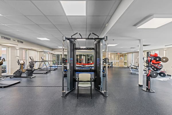 Fitness center equipped with various exercise machines