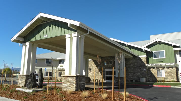 Exterior view of Cornerstone Assisted Living Community entrance