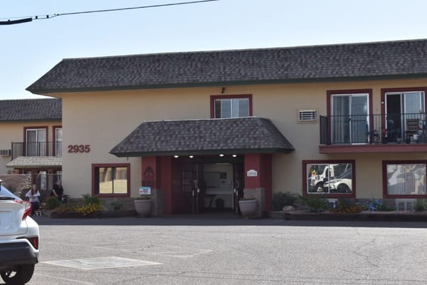 Front entrance of Rose Court Senior Living facility in Phoenix.