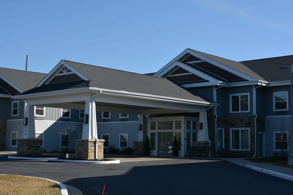 Exterior view of the main entrance at Provision Living of Forest Hills