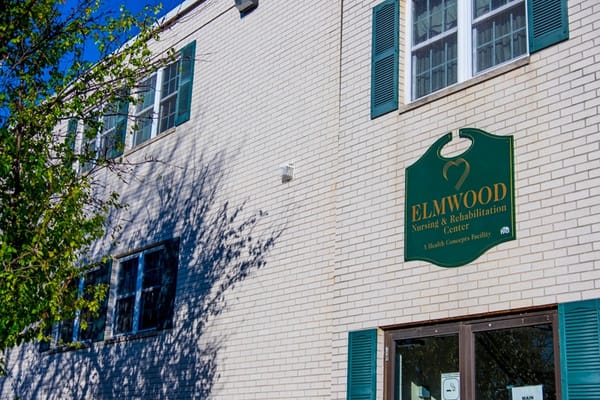 Exterior view of Elmwood Nursing and Rehabilitation Center sign