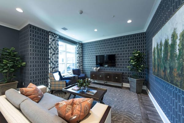 Bright and inviting common area with seating