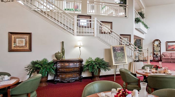 Dining room area with tables and decor