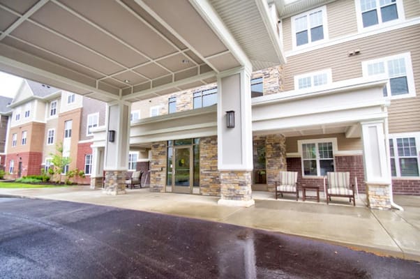 Exterior view of the assisted living facility entrance