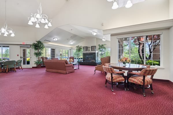 Lounge area with seating and a fireplace at Winterberry Heights
