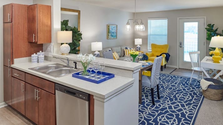 Bright interior of a well-furnished apartment