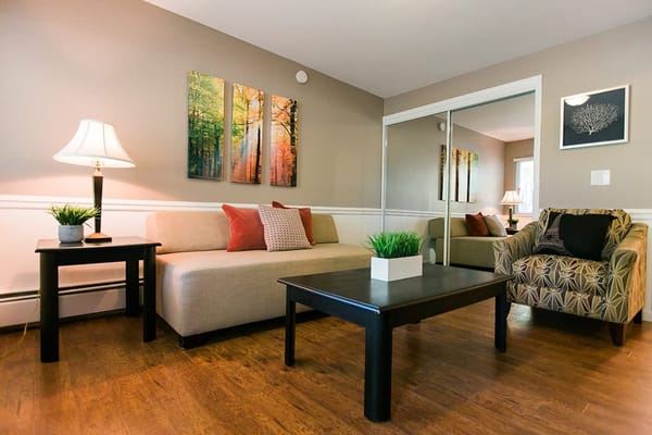 Cozy common area with comfortable seating and natural light