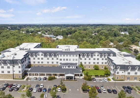 Aerial view of Homestead at Hamilton building and grounds
