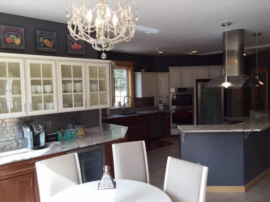 Bright interior kitchen with modern fixtures