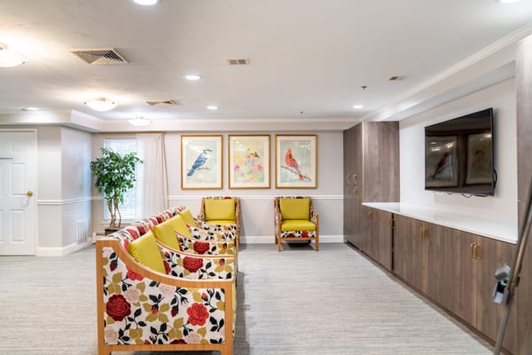 Interior common area with seating and artwork