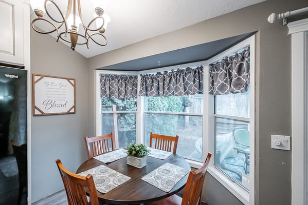 Cozy dining area with a table and chairs