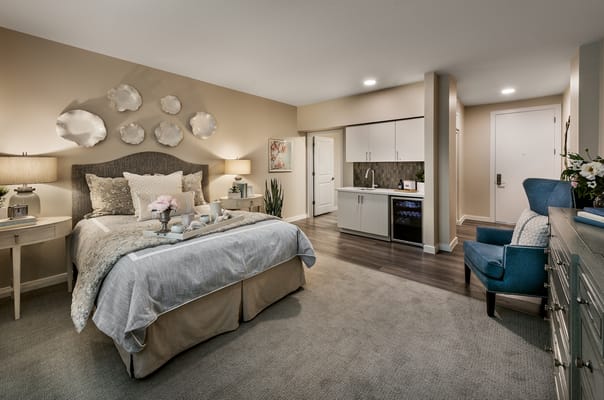 Cozy, well-furnished resident room with kitchenette