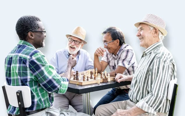 Residents enjoying a game of chess together