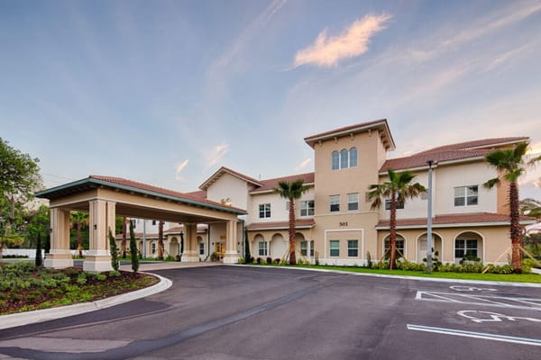 Exterior view of The Barrington assisted living facility