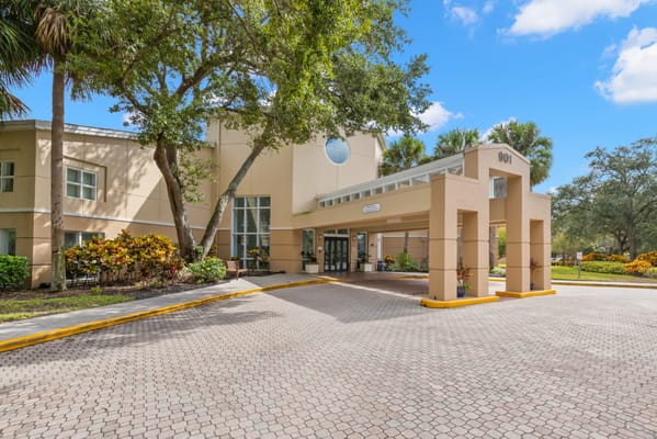 Entrance of The Barrington with landscaping