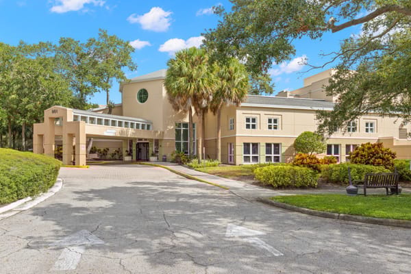 Front exterior view of The Barrington assisted living facility