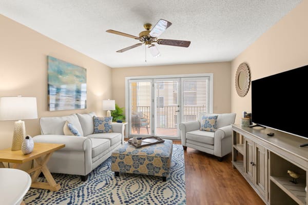 Bright and cozy interior living space with furniture