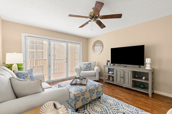 Bright interior of a cozy common area with modern decor