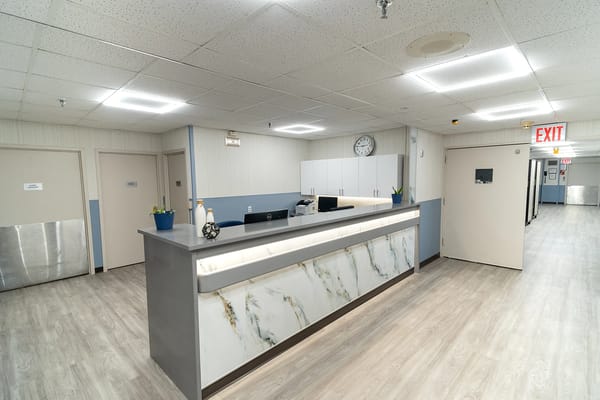 Reception area of a senior living facility