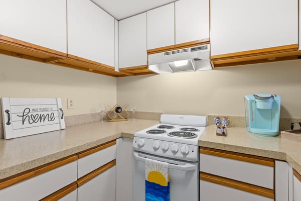 Well-equipped kitchen in a senior living facility